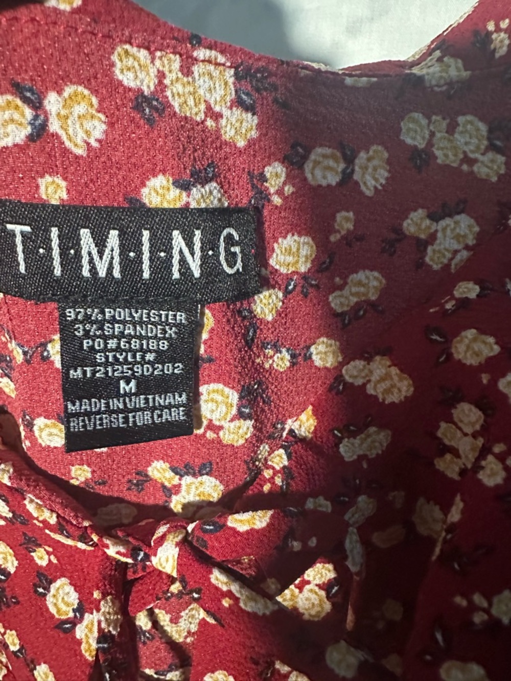 Timing Red Floral Ruffle Cami - Picture 7 of 9